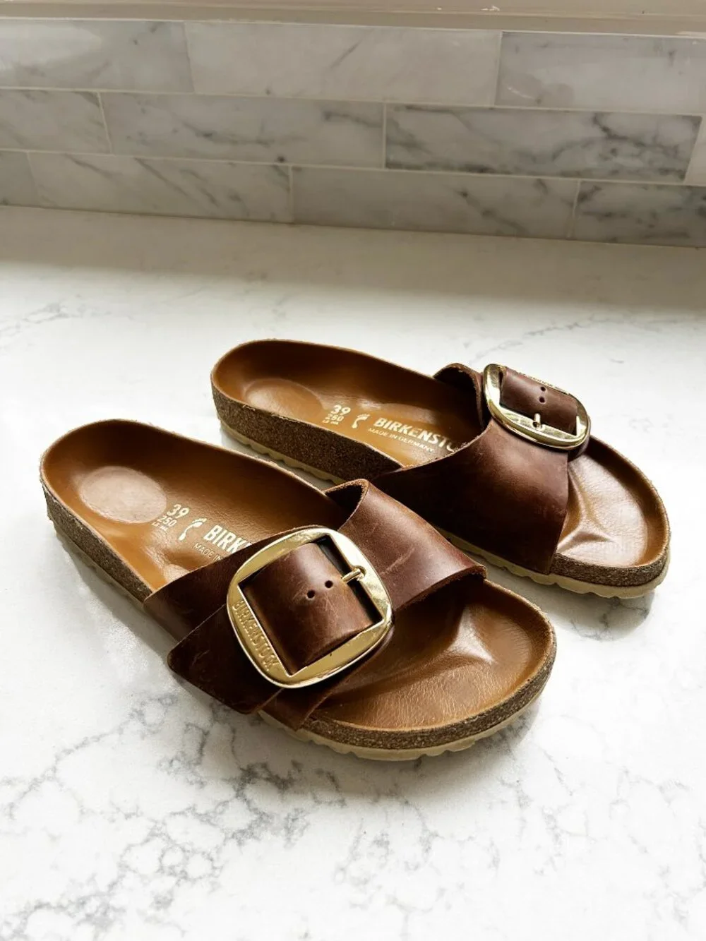 Birkenstock Madrid Big Buckle Sandals in Cognac (US 8-8.5 / EU 39) - Picture 3 of 7